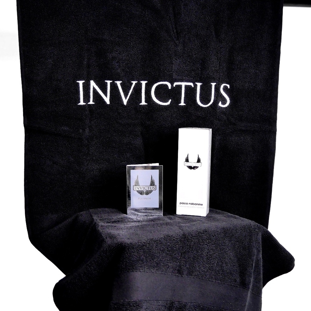 Invictus Gift Set by Paco Rabanne Towel Body Wash NEW